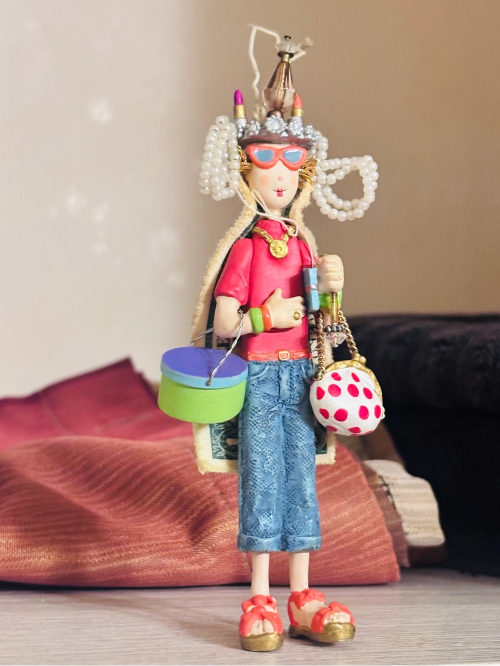 Diva Shopper Doll Ornament Y2K